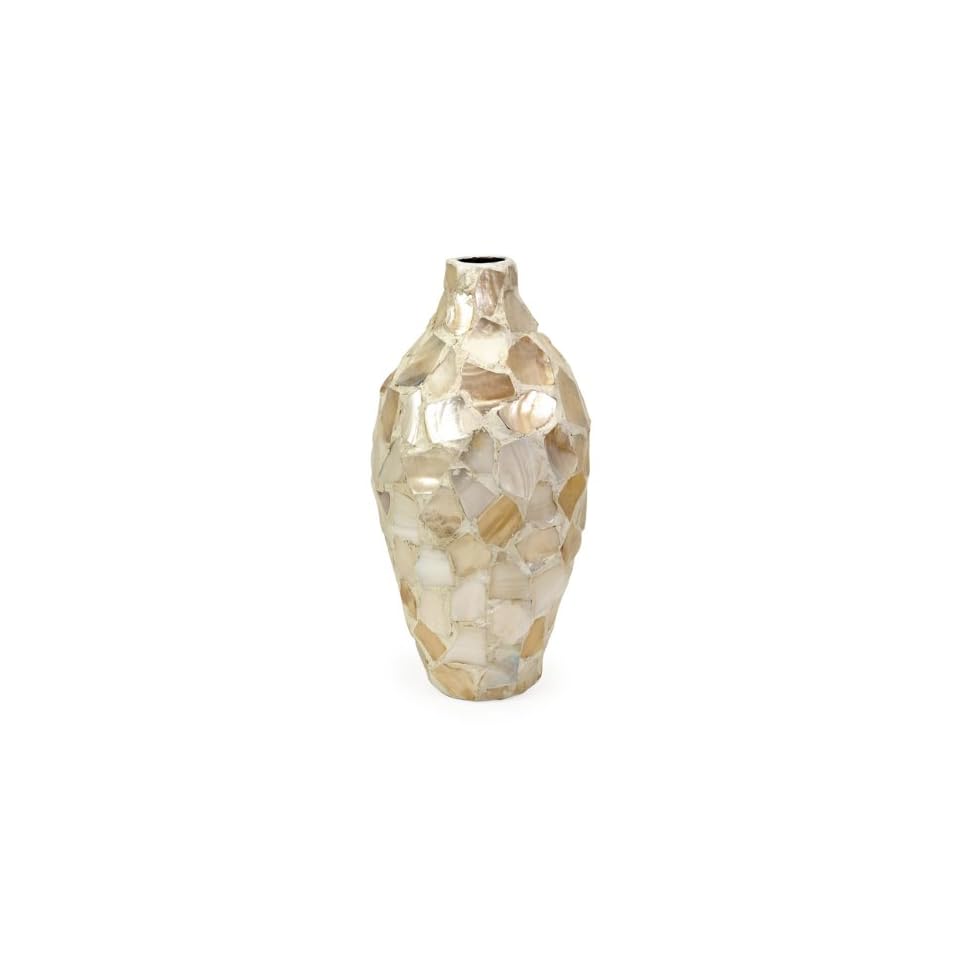 12.5 Modern Ocean Inspired Mother of Pearl Mosaic Shell Vase on PopScreen