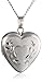 Amazon Collection Sterling Silver Engraved Heart Locket Necklace, 18