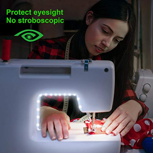 Sewing Machine Light Strip, Maylit 0.5M/19.7inch LED Strip Lights 30 LEDs Sewing Work Light kit, LED Light Strip Daylight 6000k with Touch Dimmer and USB Power, Led Lights Fits All Sewing Machines