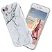 Imikoko iPhone 8 Case, iPhone 7 Case, Phone SE 2020 Case, Flexible Soft TPU Case Print Crystal White Matte Marble Pattern Slim Fit Snap On Hard Shell Back Case for iPhone 7/8/SE 2020