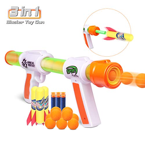 Duckura Atomic Power Popper Gun, Rocket Launchers for Kids | Toy Guns with Foam Balls, Refill Darts & Rockets | Easter Toys Gifts for Boys Girls 3 Years and Up