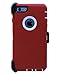 WallSkiN Turtle Series Cases for iPhone 6 Plus/iPhone 6S Plus (Only) Full Body Protection with Kickstand & Holster - Garnet (Red/White)