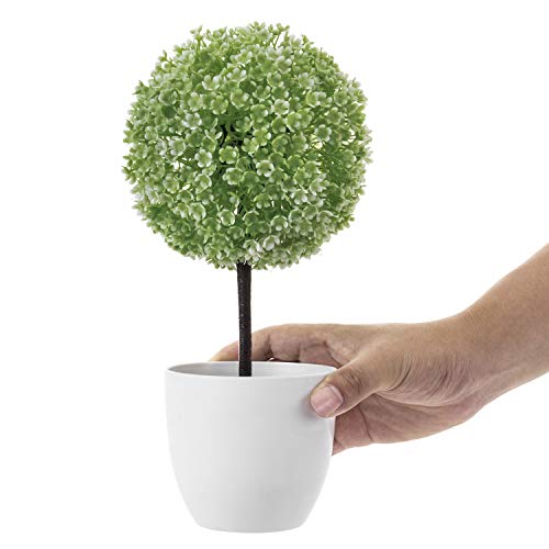 MyGift Tabletop Artificial Topiary Indoor Decor, Fake Plants Faux Green