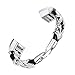 bayite Leather Bands Compatible with Fitbit Alta and Alta HR, Metal Clasp Leather Cord Wristband with Rhinestone Bling, (Silver with Rhinestone, 5.5