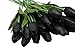 ALIERSA 10-Heads Home Decoration Mini Tulip Real Touch Tulip Artificial Flowers Bouquets (Black)
