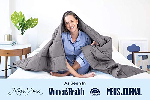 image for LUNA Adult Weighted Blanket | 25 lbs - 60x80 - Queen Size Bed | 100% O