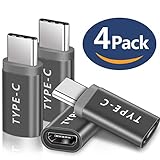 iAlegant USB Type C Adapter, 4-Pack Aluminum USB C to Micro USB Convert Connector with 56k Resistor, Fast Charging for Samsung Galaxy S9 Plus S8 Note 8, LG V30 V20 G6, Moto Z2 Play (4 Pack Grey)
