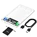 ELUTENG 2.5 inch HDD SSD Enclosure Clear USB3.0 External SATA Hard Drive Case for 7mm/9.5 mm HDD Enclosures Portable Max 2T Support UASP USB Serial SATA III Tool - Free