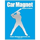 Baseball Batter Car Magnet Chrome