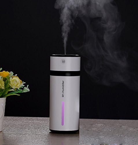TACY USB Mini Cup Bottle Humidifier 7-color Night Lamp Humidifier Personal Humidifier M1 Humidifier for Car Office Home Black 240mL (Black)