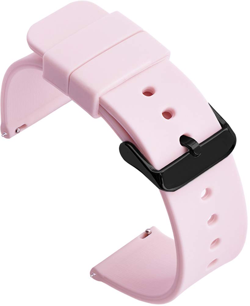 Shieranlee 18MM Rubber Quick Release Strap Fossil Q, Michael Kors Runway, Ticwatch C2 Rose Gold; Withings/Nokia Activité Pop, Steel, Steel HR 36mm