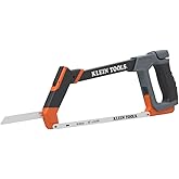 Klein Tools 31430 High Tension Hacksaw with Heavy-Duty Frame and Jab Saw | Hacksaw Converts to Jab Saw, With 12-Inch x 24 TPI and 6-Inch x 24 TPI Bi-Metal Blades, In-Frame Storage for Extra Blades