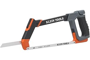 Klein Tools 31430 High Tension Hacksaw with Heavy Duty Frame, Converts to Jab Saw, Includes 12-Inch x 24 TPI and 6-Inch x 24 