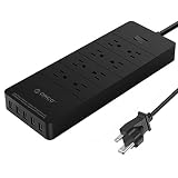 ORICO 8-Outlet Power Strip Surge Protector with 5-Port USB Charger Built-in 5ft Cord for Workbench, Nightstand, Dresser and More [ETL Certified]