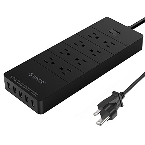 ORICO 8-Outlet Power Strip Surge Protector with 5-Port USB Charger Built-in 5ft Cord for Workbench, Nightstand, Dresser and More [ETL Certified]