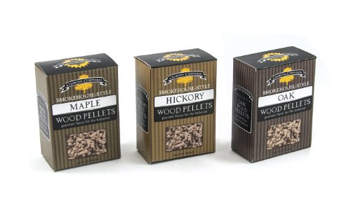 Charcoal Companion Smokehouse-Style Wood Pellets Set (Hickory/Maple/Oak) - CC6051