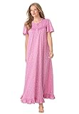 Dreams & Co. Women's Plus Size Long Cotton Knit Gown