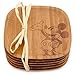 Disney Parks Mickey Mouse Gourmet Bamboo Coaster Set of 6 