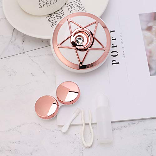 VintageBee 3 PACK Round Contact Lens Case Cute Travel Portable Contact Lens Storage Box Container Holder Kit with Solution Bottle,Tweezers,Stick Connection,Lens Holder Kit, with Solution Bottle,Tweeze - Thumbnail 4