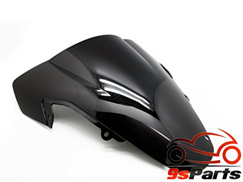 9spartsÂ® Black Smoke Double Bubble Transparent Windscreen Windshiled for 2003 2004 Suzuki GSXR1000 GSXR 1000