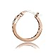 Hoops & Loops Rose Gold Flash Sterling Silver Cubic Zirconia Inside Out Channel-Set 15mm Round Hoop Earrings