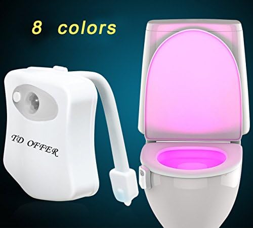 Motion Activated Toilet Night light Sensor 8 Color Led Toilet Bowl Seat Light