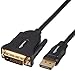 Amazon Basics DisplayPort to DVI Display Cable, 1920x1080p, 1080@60Hz, Vinyl Cable, Gold-Plated Plugs, 3 Foot, Black