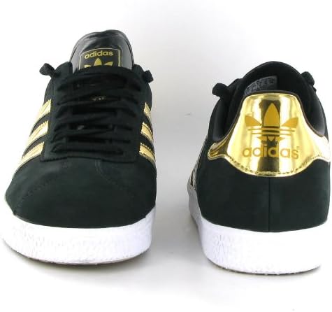 adidas gazelle black and gold suede