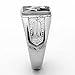 Marimor Jewelry Men's Stainless Steel 316 Crystal Masonic Lodge Freemason Ring Band Size 13