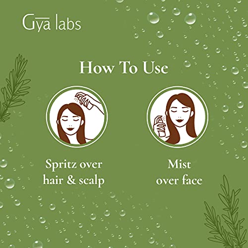 Gya Labs Rosemary Hydrosol For Hair Care and Focus Face Mist Spray to