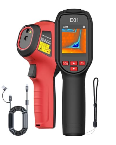 HIKMICRO E01 Thermal Camera with Laser Pointer, SuperScene Smart Scene Recognition, 240 x 240 SuperIR Resolution, Portable Infrared Thermal Imaging Camera with 11h Runtime, -20℃~400℃ Thermal Imager