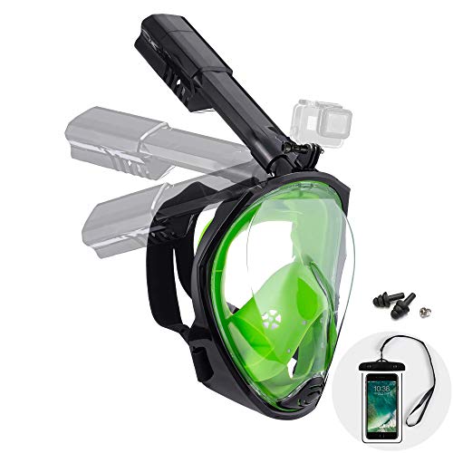 Dekugaa Full Face Snorkel Mask, Adult Snorkeling Mask with Detachable ...