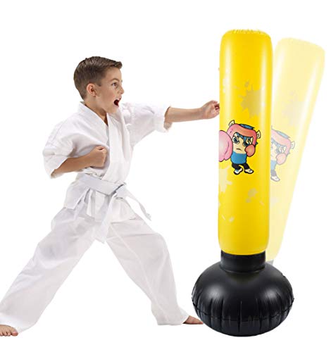 image for ClawsCover 4 Foot Punching Bag for Kids Inflatable Heavy Duty Sports F