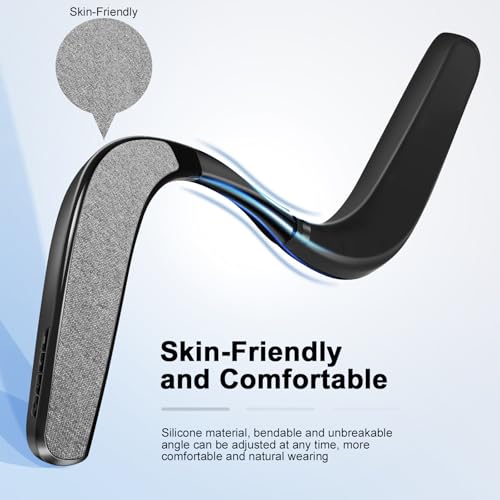 kozyone Neckband Bluetooth Speaker, Portable Wireless Speaker with Built-in Microphone and TF Card Slot, 12-Hour Playtime, 3D Stereo Surround Sound