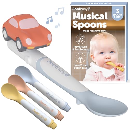 Jool Baby Musical Baby Spoons, 3 Spoons + Car with Fun Sounds - Multi-Stage Spo…