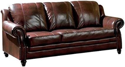 Amazon Com Princeton Rolled Arm Sofa Burgundy Kitchen Dining