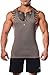 Jed North Bodybuilding Stringer Gym Tank Top Singlet Racerback, X-Large, Grey