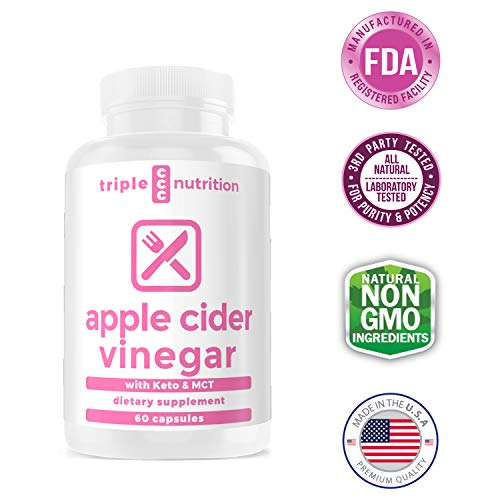 Apple Cider Vinegar Capsules + MCT Oil Keto Fat Burner for Energy w