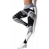 Napoo Clearance Women Geometry Print Colorblock Sports Gym Yoga Workout Athletic Leggings Pants