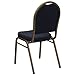 Flash Furniture 4 Pk. HERCULES Series Dome Back Stacking Banquet Chair in Navy Patterned Fabric - Gold Frame