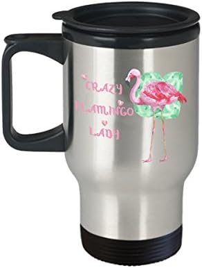 Flamingo Coffee Travel Mug, Crazy Flamingo Lady