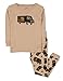 Leveret Boys UPS Truck 2 Piece Pajama Set 100% Cotton Beige 5 Years