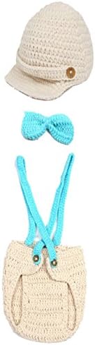Duolaimi Handmade Knit 0-3 Months Baby Photography Prop Costume Cool the pilot of the plane