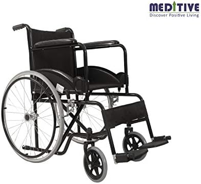 MEDITIVE Foldable Wheelchair for Elders, Patients and Disabled