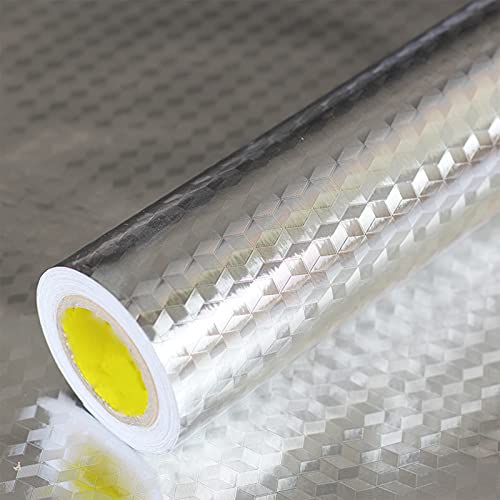 Snkxu Kitchen Wallpaper Oil Proof Sticker Backsplash Aluminum foil Oil