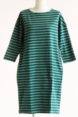 Amazon Co Jp Rc 9074 Orcival オーチバル オーシバル コットンロードボーダーワンピース Size Free Color 8476 Pine Pearl 服 ファッション小物