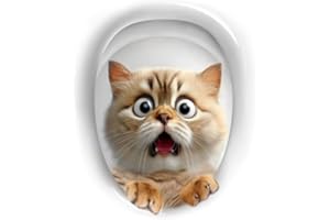 3D Toilet Lid Sticker, Cute Kitten Design Removable Decal Bathroom Decor for Toilet Lid and Tank Covers