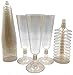 Oojami 70 pc Gold Glitter Plastic Classicware Glass Like Champagne Wedding Parties Toasting Flutes Party Cocktail Cups