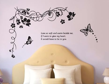 Amazon ウォールステッカー エレガントな花と蝶 部屋の壁紙 窓 浴室などの模様替え インテリアに ウォールステッカー オンライン通販