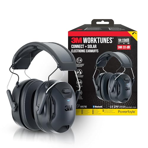 3M WorkTunes Connect & Solar Noise Cancelling Headphones with Bluetooth 90573E-1